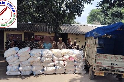 भारी मात्रा में चाइनीज लहसून व चीनी व कपड़ा बरामद, बरामदगी के बाद भी नही थम रही तस्करी !