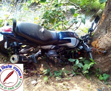 मार्ग दुर्घटना में बाइक सवार की मौत !