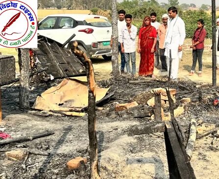 गैस सिलेंडर से लगी आग, घर और दुकान जली ! लाखों का नुकसान !