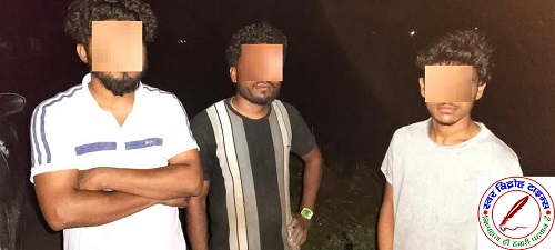 पशु मांस की तस्करी करने वाले तीन तस्करों को ग्रामीणों ने पकड़ा !