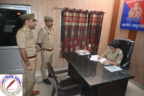कानपुर देहात की SP श्रद्धा नरेंद्र पाण्डेय ने थाना रनिया का आकस्मिक निरीक्षण किया !
